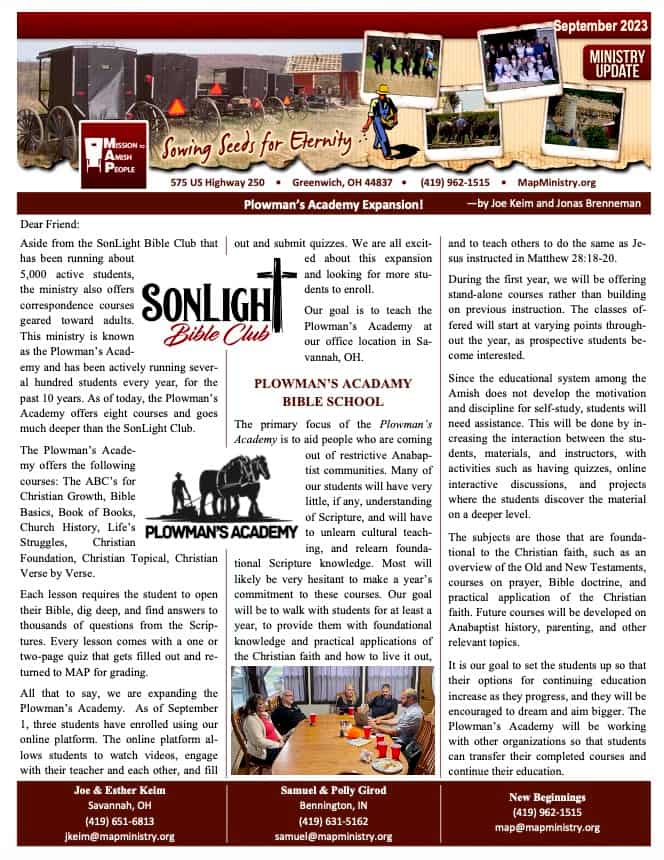 MAP Newsletter – September 2023