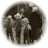 Amish family illustration
