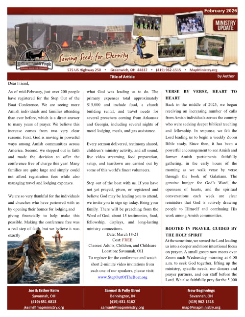 MAP Newsletter – February 2026