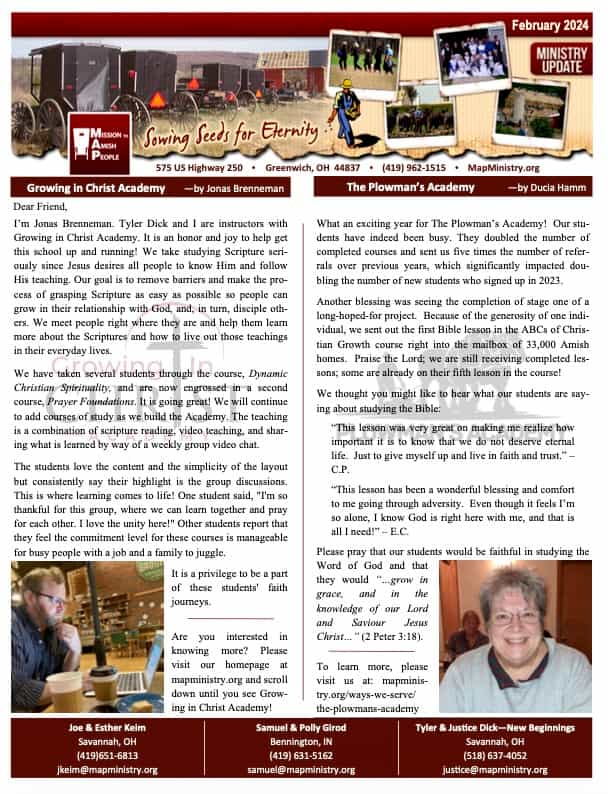 MAP Newsletter – February 2024