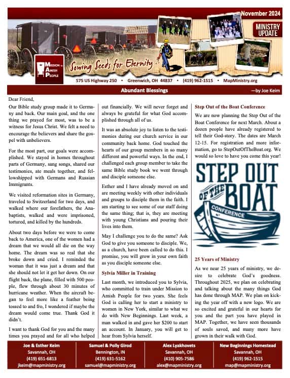 MAP Newsletter – November 2024