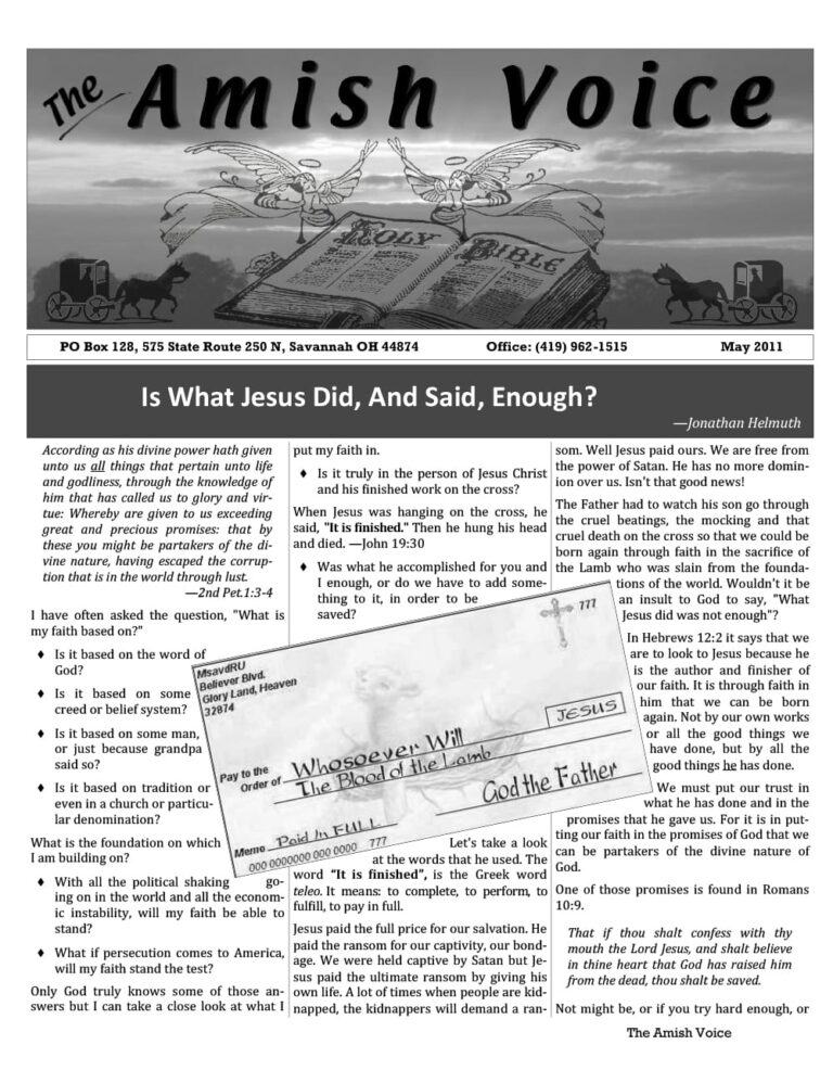 Amish Voice – May 2011