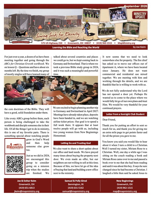 MAP Newsletter – September 2026